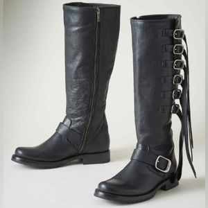 FRYE Veronica Fringe Boots - Brand New in Box - BLACK - Size 10 - NEVER WORN
